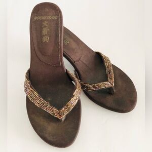 Y2K Rocket Dog Kitten Heel Beaded Sandals